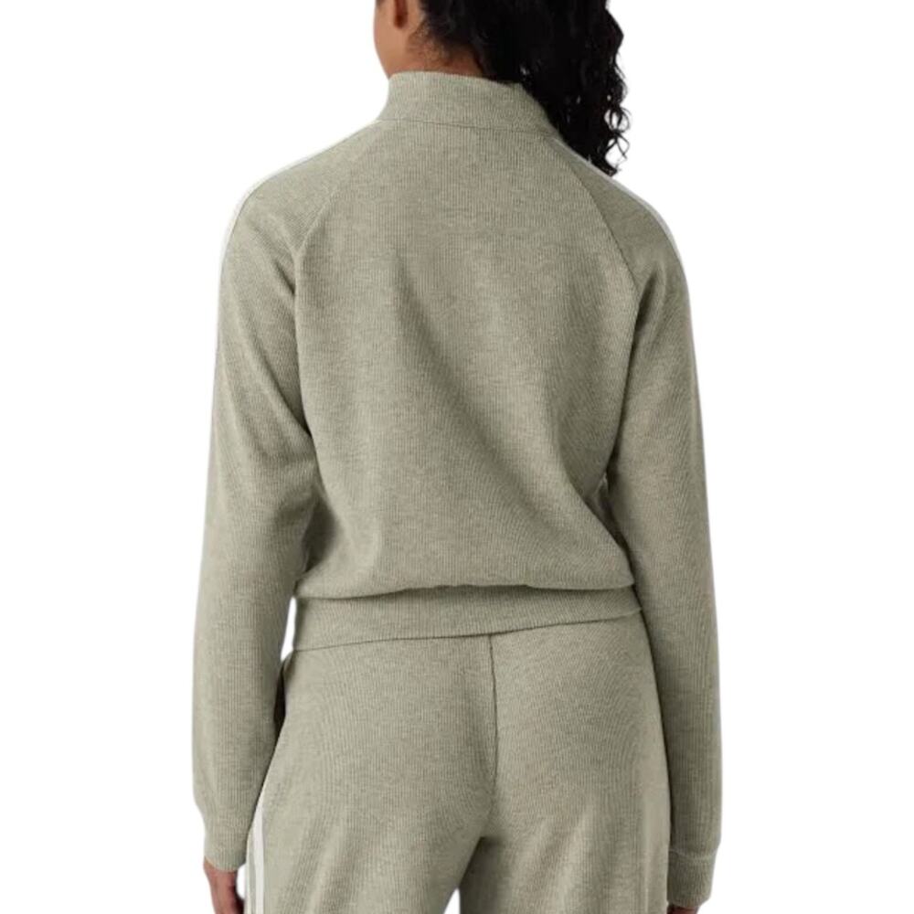 NWOT Halara Ribbed Stand Collar Long Sleeve Zipper Jacket Green Stripe Small - Picture 3 of 9
